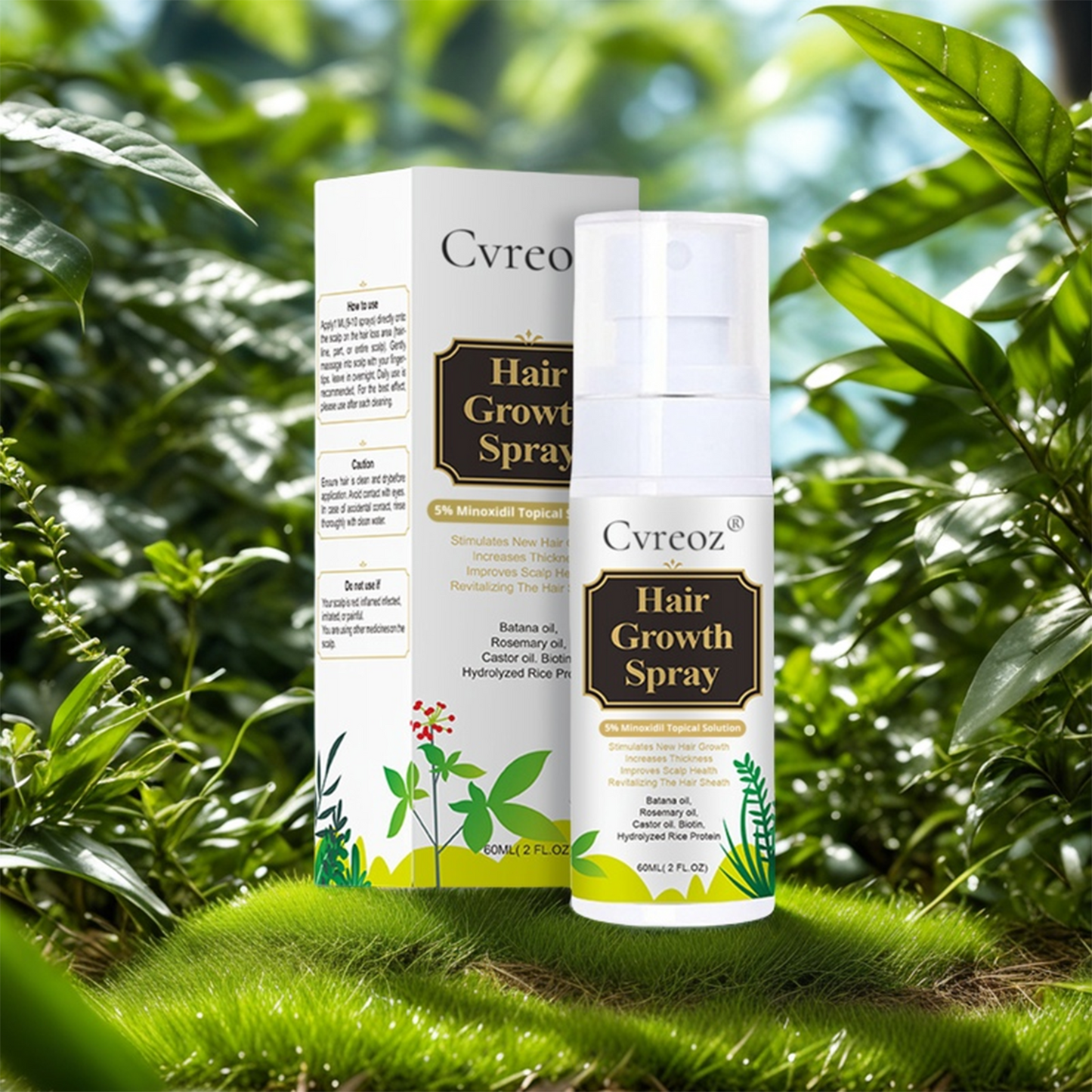 ⓒⓥⓡⓔⓞⓩ® Nourish & Flourish Haarwachstumsspray + 5%Minoxidil