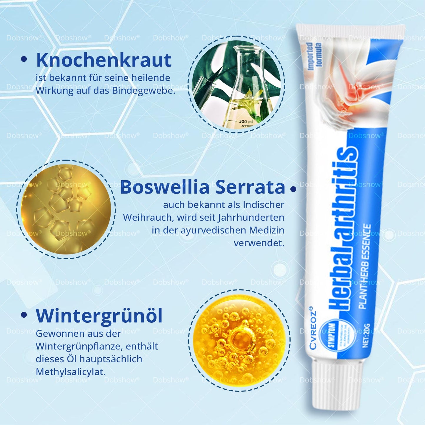 Cvreoz® Natürliche Schmerzcreme gegen Arthritis: Für Gelenke & Muskeln – Tiefe Wirkung, schnelle Erleichterung